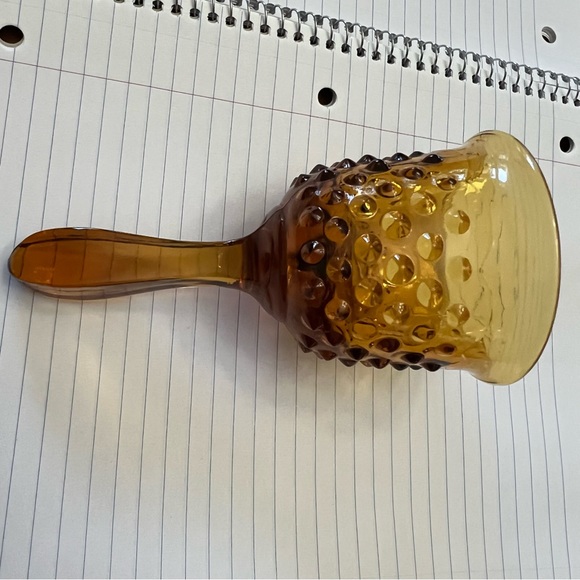 Antique - Amber Glass Bell, orange gold brown dinner bell, decorative bell - Picture 6 of 13